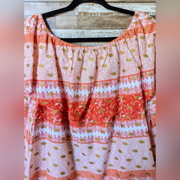 New Cato Paris Spring Tiger Lily Ruffled Blouse With Flared Sleeves - Picture 14 of 15